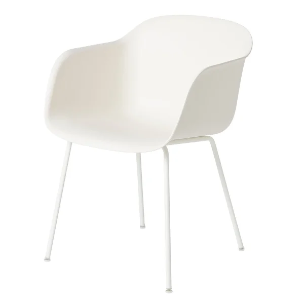 Muuto Chaise Fiber Chair avec accoudoirs blanc