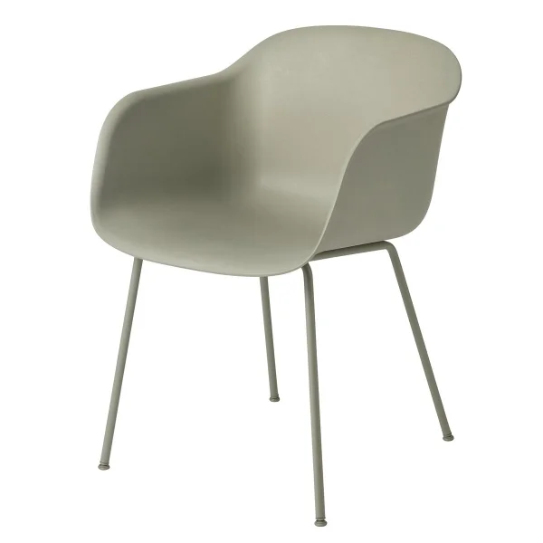 Muuto Chaise Fiber Chair avec accoudoirs Dusty green-Green (plastic)