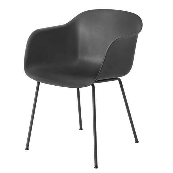 Muuto Chaise Fiber Chair avec accoudoirs noir