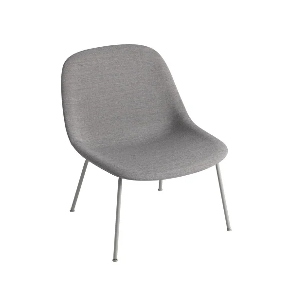 Muuto Chaise Fiber Lounge avec pieds en acier Remix 133-grey