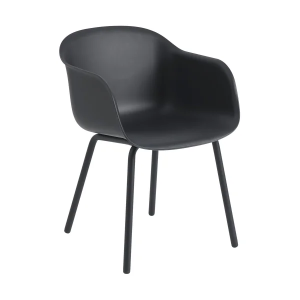 Muuto Chaise Fiber Outdoor avec pieds en acier Anthracite black (plastic)