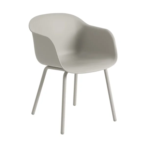 Muuto Chaise Fiber Outdoor avec pieds en acier Grey (plastic)