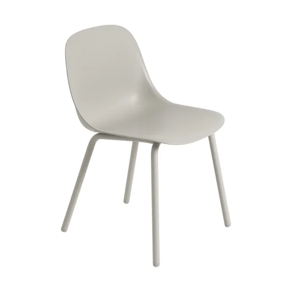 Muuto Chaise Fiber Outdoor avec pieds en acier Grey