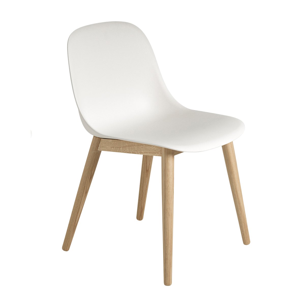 Muuto Chaise Fiber Side Chair avec pieds en bois blanc-chêne