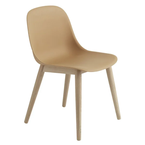 Muuto Chaise Fiber Side Chair avec pieds en bois Ochre-oak