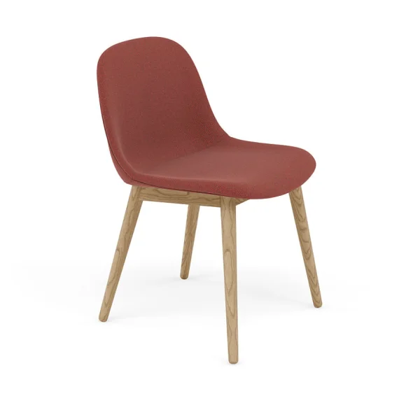 Muuto Chaise Fiber Side Chair avec pieds en bois Re-wool 558-oak