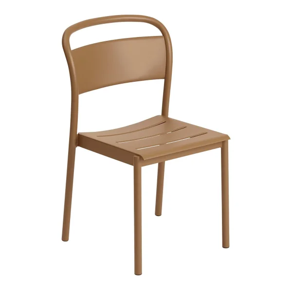 Muuto Chaise Linear steel side chair Burnt orange