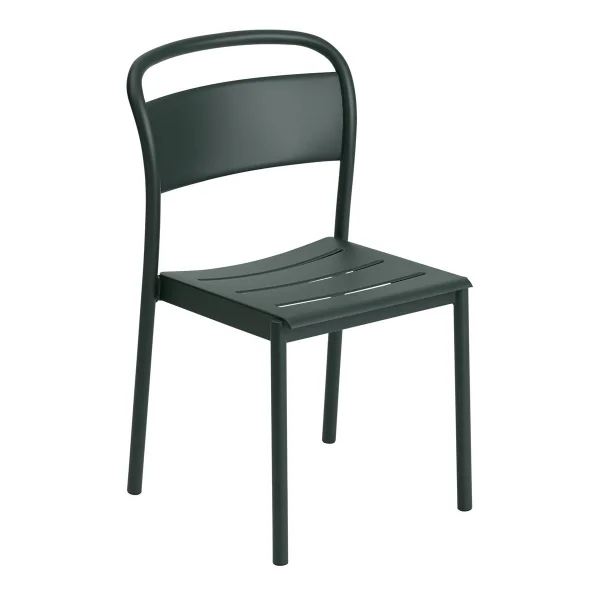 Muuto Chaise Linear steel side chair Dark green