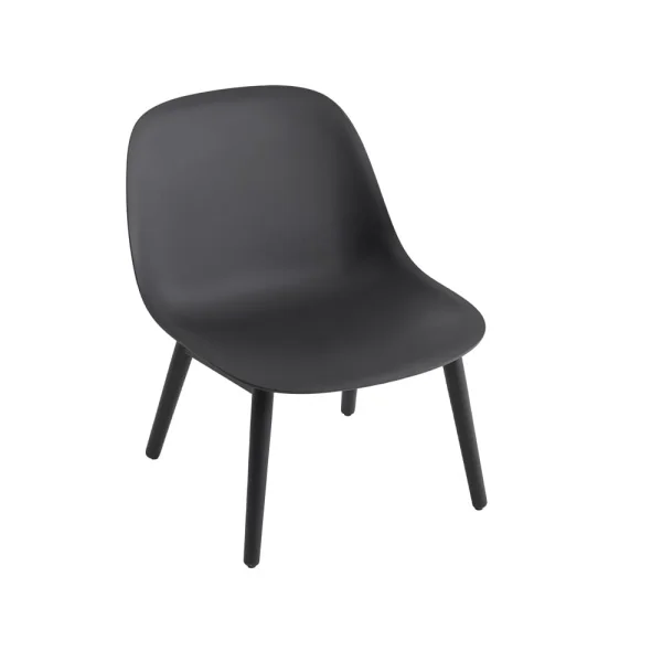 Muuto Chaise lounge Fiber wood base black, pieds noirs