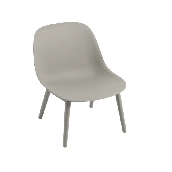 Muuto Chaise lounge Fiber wood base grey, pieds gris