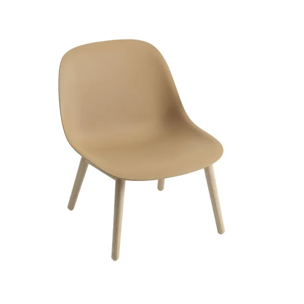 Muuto Chaise lounge Fiber wood base ochre, pieds en chêne