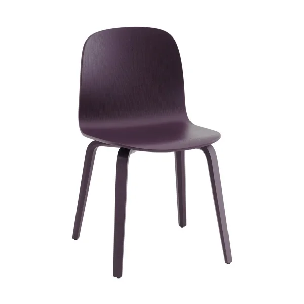 Muuto Chaise Visu Chair base en bois Dark plum