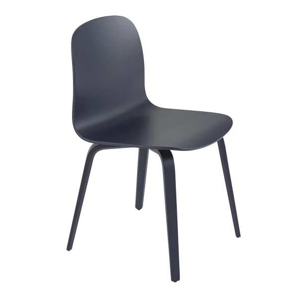 Muuto Chaise Visu Chair base en bois Midnight blue