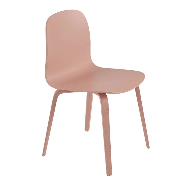 Muuto Chaise Visu Chair base en bois Tan rose