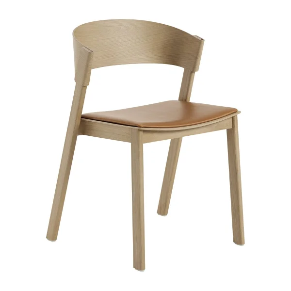 Muuto Cover Side Chair leather Cognac-chêne