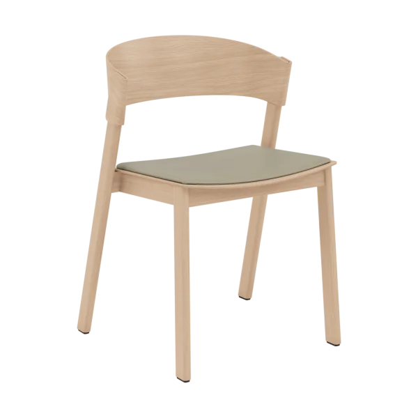 Muuto Cover Side Chair leather Refine leather stone-Oak