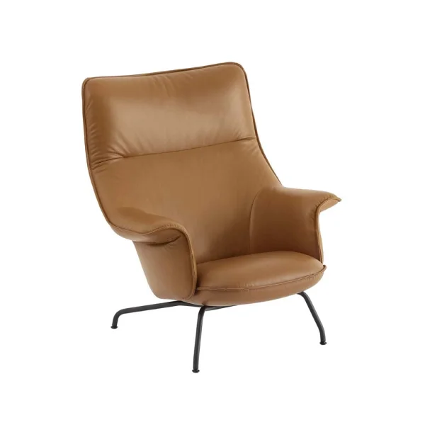 Muuto Fauteuil Doze Refine leather cognac-Black