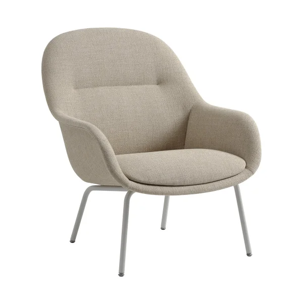 Muuto Fauteuil Fiber Lounge avec pieds en acier Ecriture 240-grey