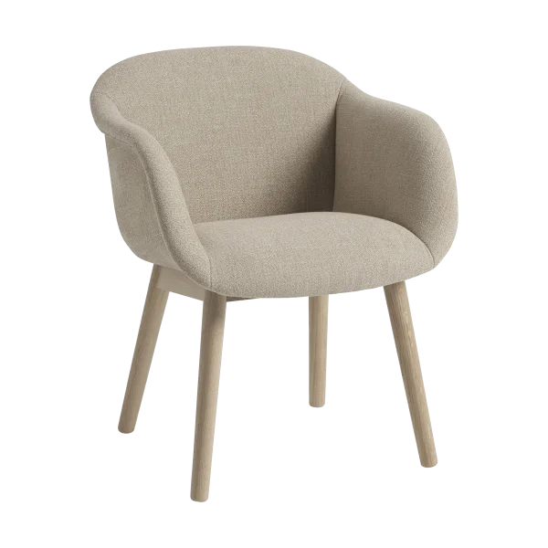 Muuto Fauteuil Fiber Soft avec pieds en bois Ecriture 240/Oak