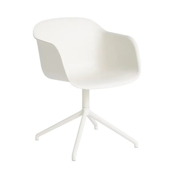 Muuto Fiber armchair avec base pivotante blanc