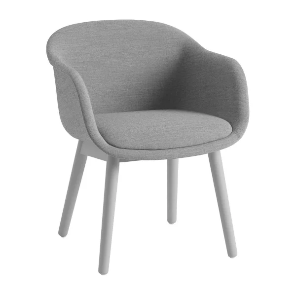 Muuto Fiber Conference Armchair avec pieds en bois Remix 133-grey