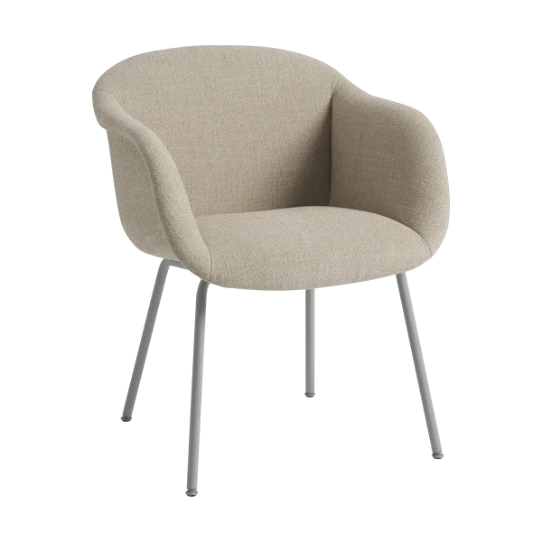 Muuto Fiber Soft Armchair base tubulaire Ecriture 240/Grey