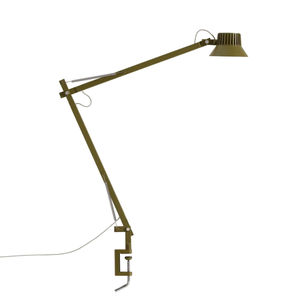 Muuto Lampe de table Dedicate L2 avec pince Brown Green