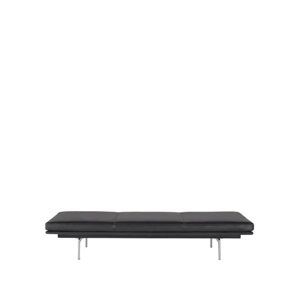 Muuto Lit de repos Outline Refine leather black-Aluminium