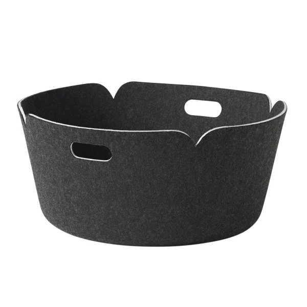 Muuto Panier de rangement Restore, rond black melange (noir)