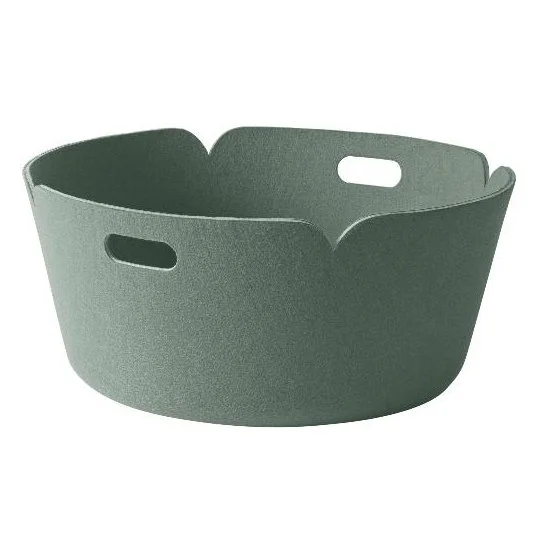 Muuto Panier de rangement Restore, rond dusty green (vert clair)