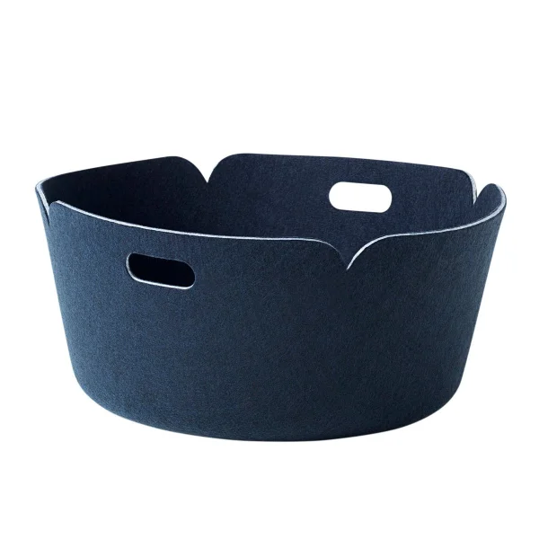 Muuto Panier de rangement Restore, rond midnight blue (bleu)