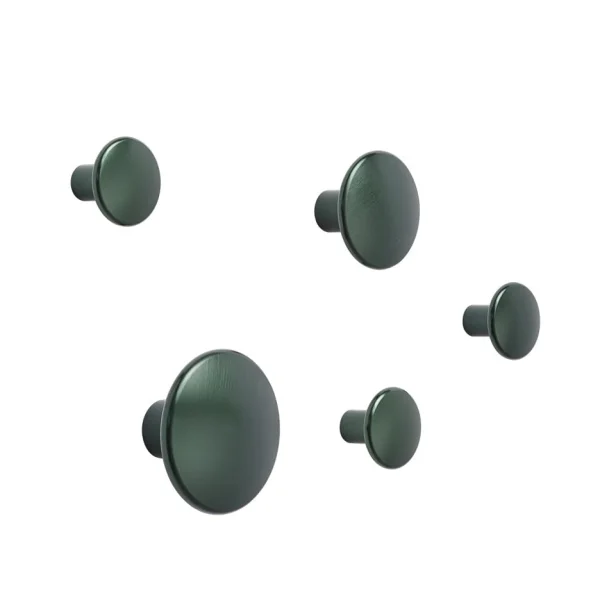 Muuto Patère The Dots métal lot de 5 Dark green