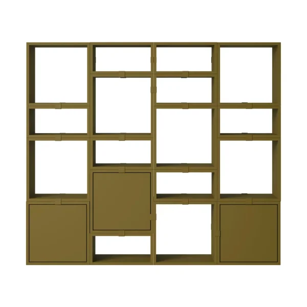 Muuto Système de rangement Stacked bibliothèque configuration 4 Brown green