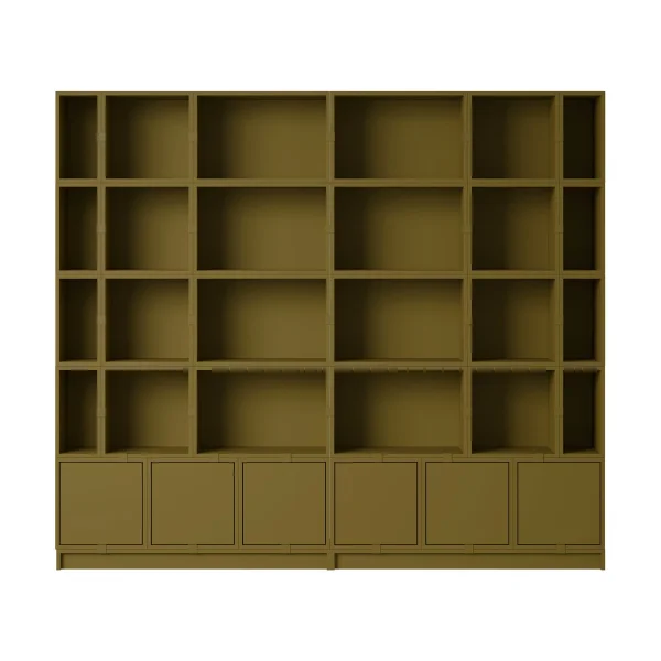 Muuto Système de rangement Stacked Bookcase Configuration 1 Brown Green