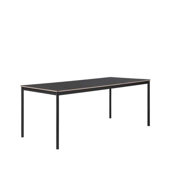 Muuto Table à manger Base black, bord en contreplaqué, 190x85 cm