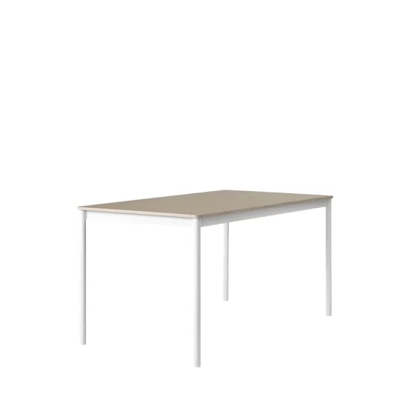 Muuto Table à manger Base oak, structure blanche, bord en contreplaqué, 140x80 cm