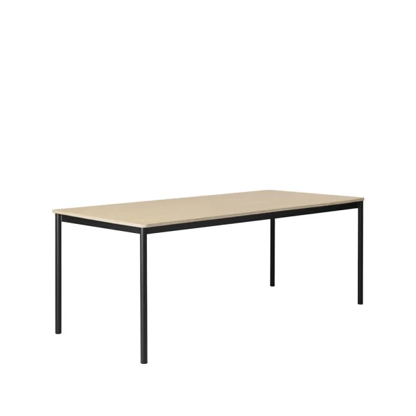 Muuto Table à manger Base oak, structure noire, bord en contreplaqué, 190x85 cm