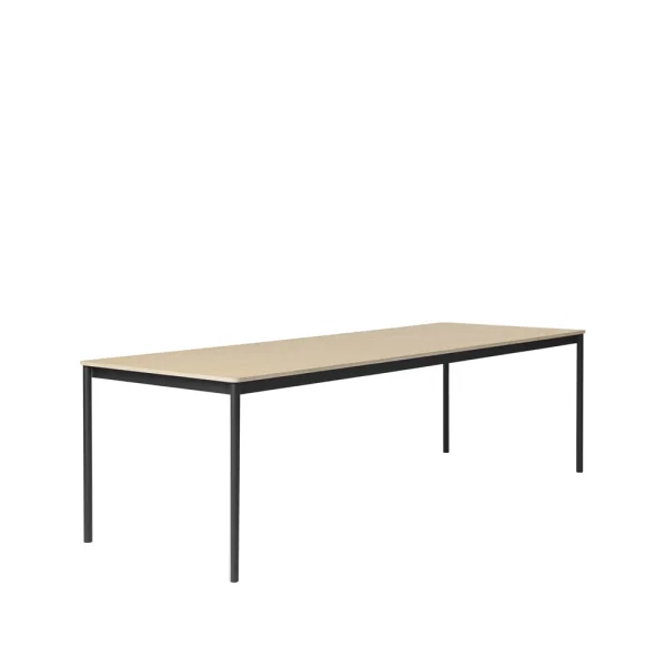 Muuto Table à manger Base oak, structure noire, bord en contreplaqué, 250x90 cm