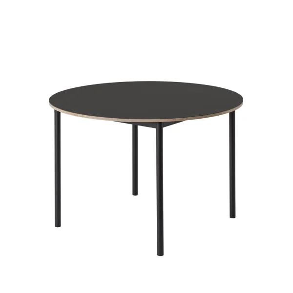 Muuto Table à manger Base ronde Ø110 cm Black linoleum-Plywood-Black
​