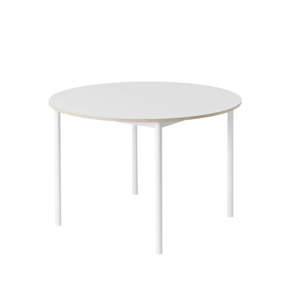 Muuto Table à manger Base ronde Ø110 cm White laminate-Plywood-White