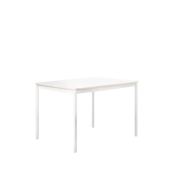 Muuto Table à manger Base white, bord en contreplaqué, 140x80 cm