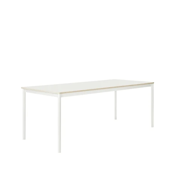 Muuto Table à manger Base white, bord en contreplaqué, 190x85 cm