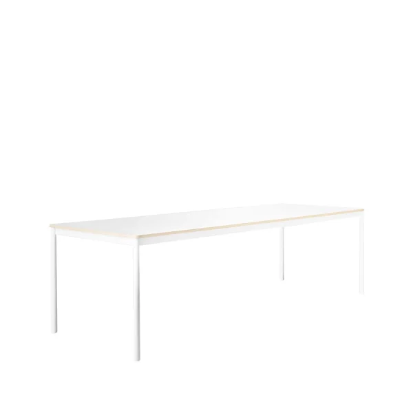 Muuto Table à manger Base white, bord en contreplaqué, 250x90 cm