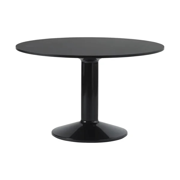 Muuto Table à pied central Midst Black linoleum-black, Ø120 cm