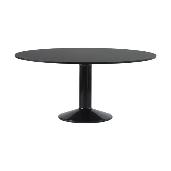 Muuto Table à pied central Midst Black linoleum-black, Ø160 cm