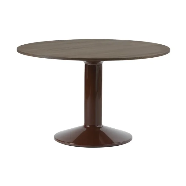 Muuto Table à pied central Midst Dark oiled oak-dark red, Ø120 cm