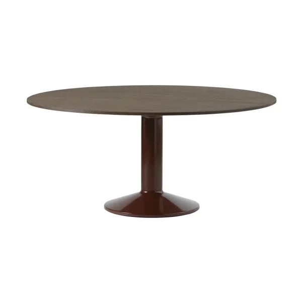 Muuto Table à pied central Midst Dark oiled oak-dark red, Ø160 cm