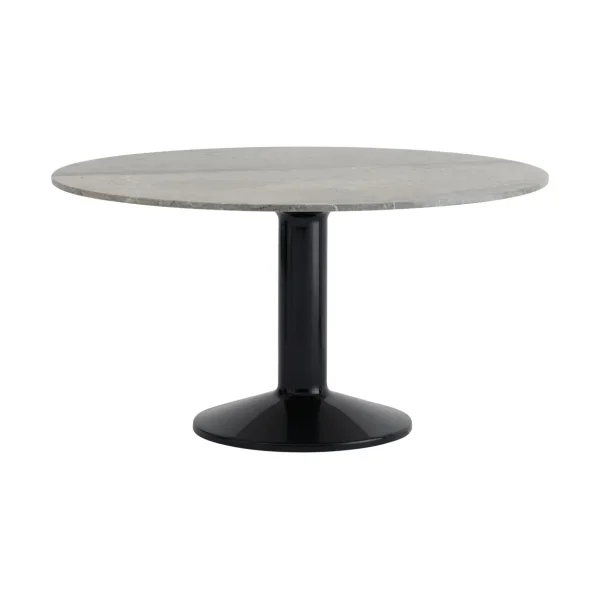 Muuto Table à pied central Midst Marbre gris-black, Ø140 cm