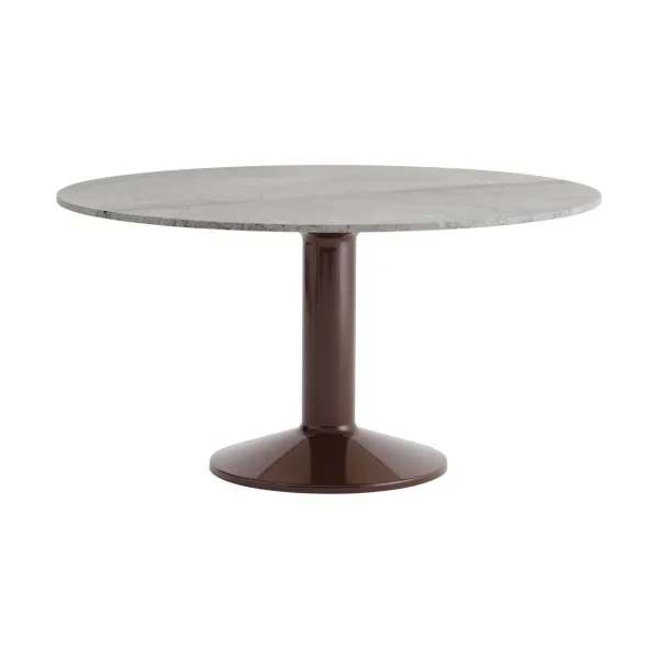 Muuto Table à pied central Midst Marbre gris-dark red, Ø140 cm