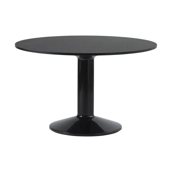 Muuto Table à pied central Midst Ø120 cm Black Linoleum-Black